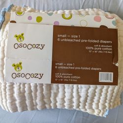 OsoCozy Unbleached pre-folded cloth diapers size 1(7-15 lbs)