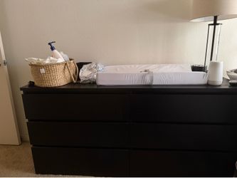 Black Dresser - 6 Drawer Dresser