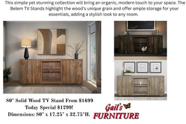 NEW ARRIVAL!!! Modern 80" Solid Wood TV Stand