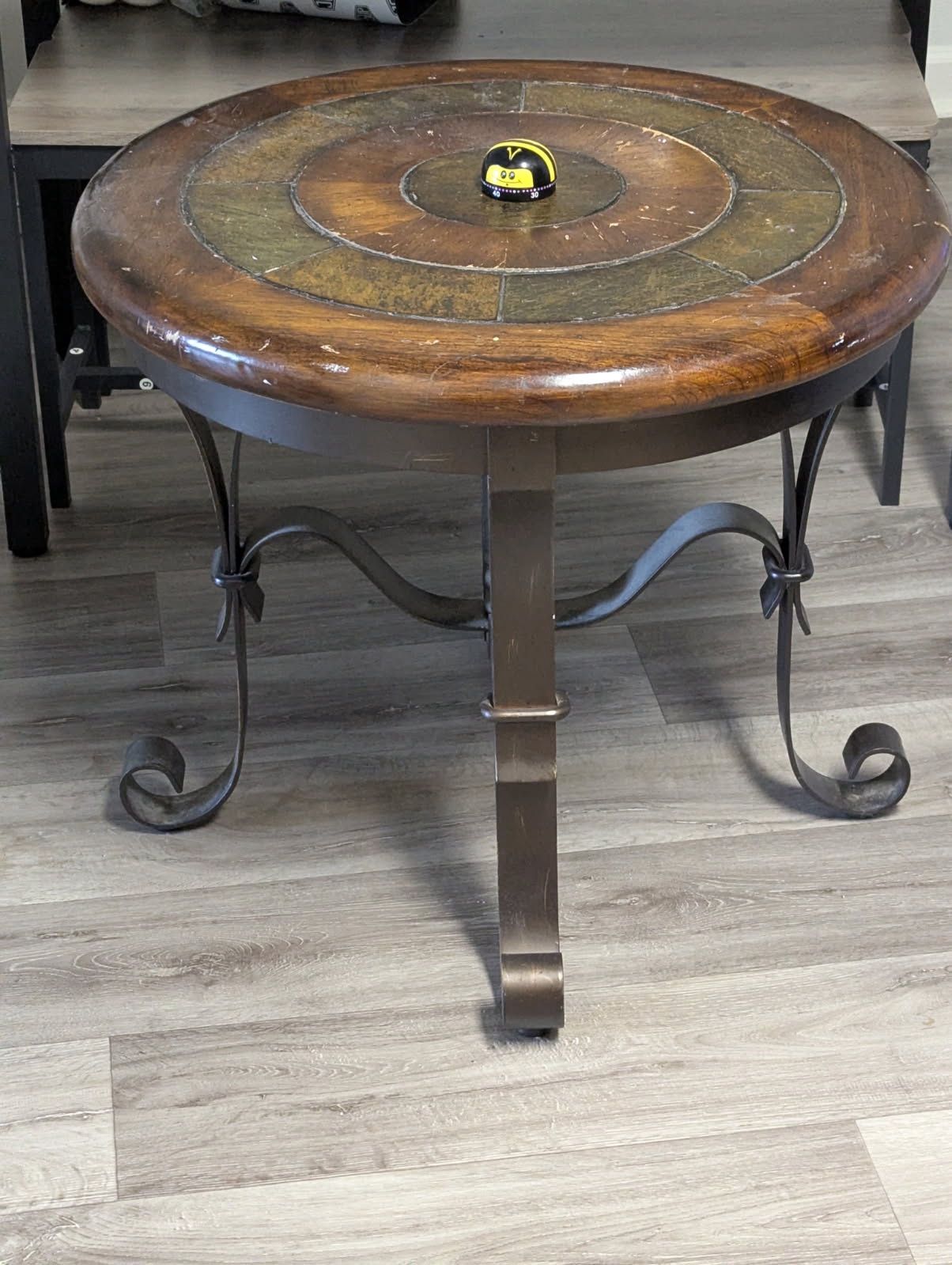 Wooden Side Table And Mirror
