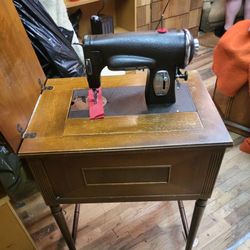 Antique In Cabinet Sewing Machine 