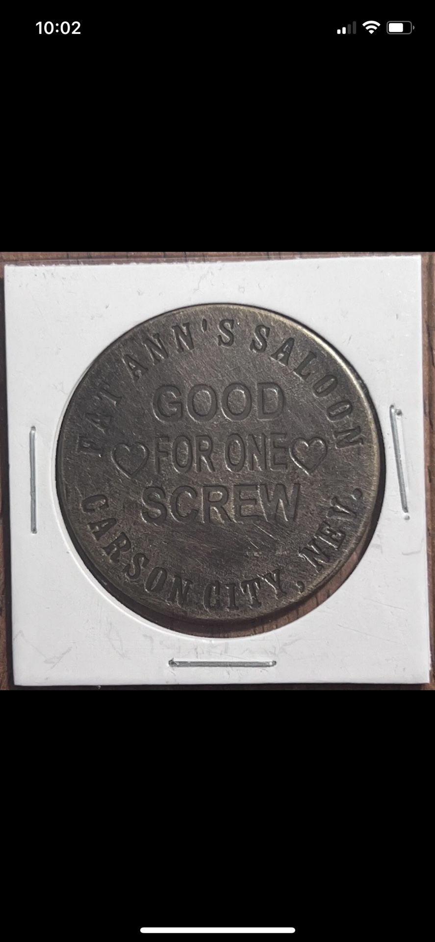 Vintage Fat Ann's Saloon Carson City NV Brothel $3 Token Best Screw In Town