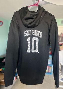 Slam Dunk Shohoku Unisex Hoodie #10 Hanamichi Anime Pullover Black L