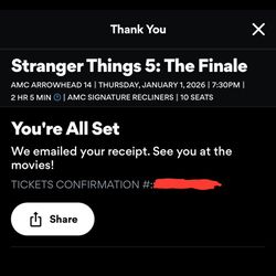 Tickets for Stranger Things Season 5 Finale In Theaters @AMC