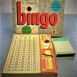 Vintage Transogram Family Bingo Board Game 1957