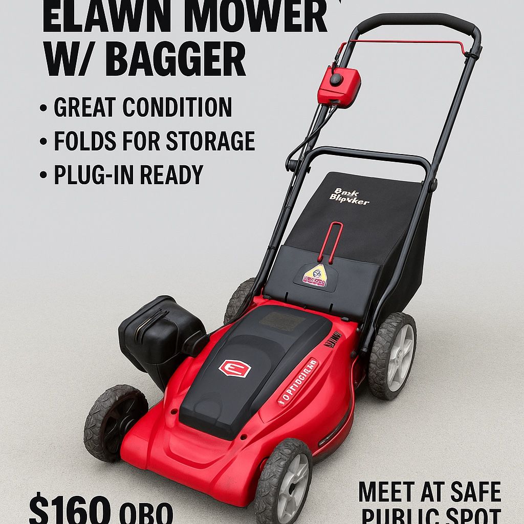 Craftsman 21” Electric Lawn Mower w/ Bagger – Great Condition 