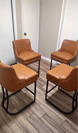 Set of 4  ，26'' Counter Stools With Metal Frame