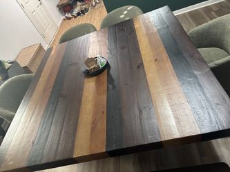 Rustic Multi-Tone Wood Dining Table