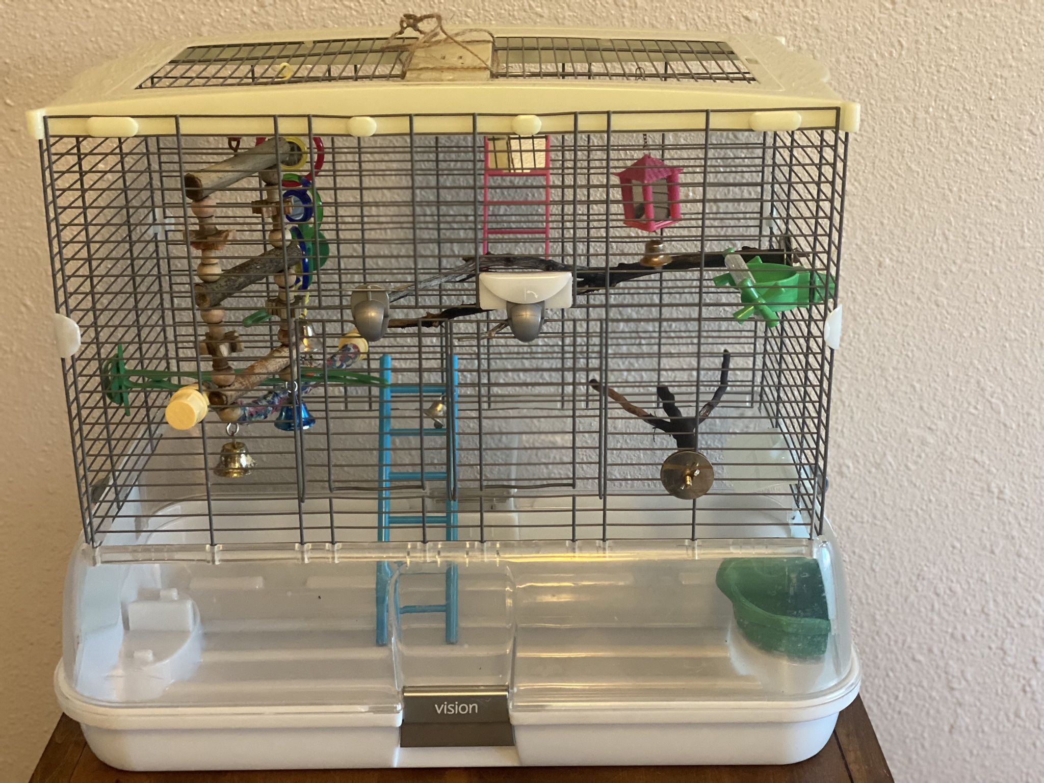 Bird cage with Toys 25” X 16” X 21”