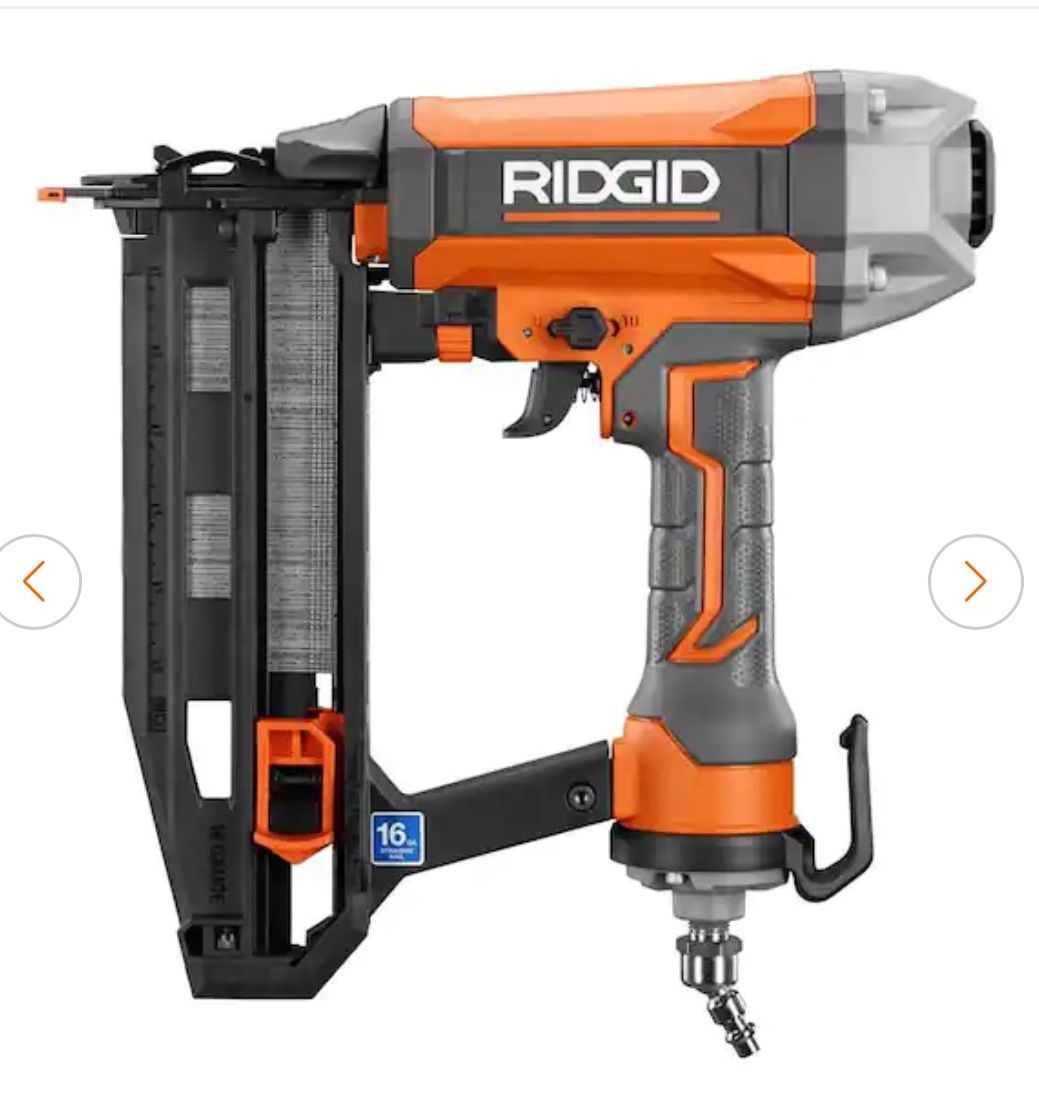 NEW IN BOX - RIDGID Pneumatic 16-Gauge 2-1/2 in. Straight Finish Nailer with CLEAN DRIVE Technology