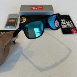 New RayBan Justin Blue Polarized Sunglasses