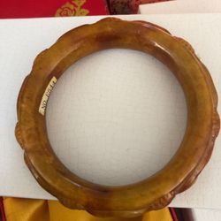 Carved jade bangle size 8