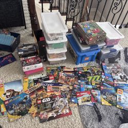30+ Lego Sets With Instructions, In Color Coded Bins!!