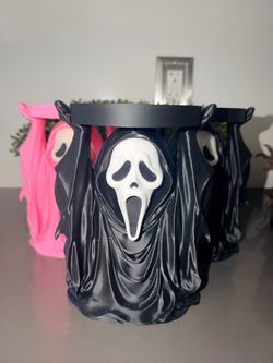 Scream Ghost face halloween candle holders