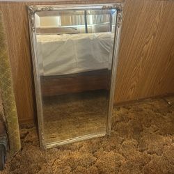 Mirror With Silver Border 31.5 x 17.5