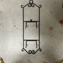 Black Metal 24” Dual Plate Hanger 