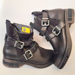 New CAT Footwear Kearney Black Leather Engineer Boot Grunge Bikercore Size 10