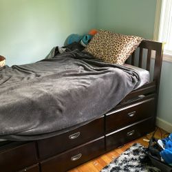 Full espresso trundle bed 