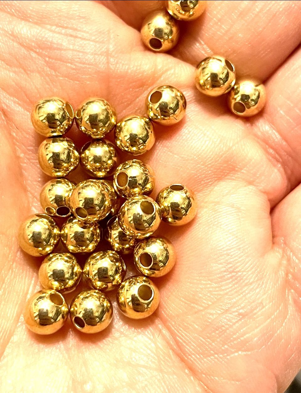 Brass Colored 6mm Beads 60pc