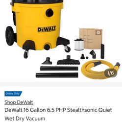 Dewalt 16 Gallon Stealthsonic Quiet Wet/Dry Vacuum