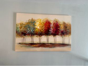 Colorful tree canvas art.
