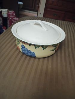 vintage Dansk  round covered casserole dish made in Italy