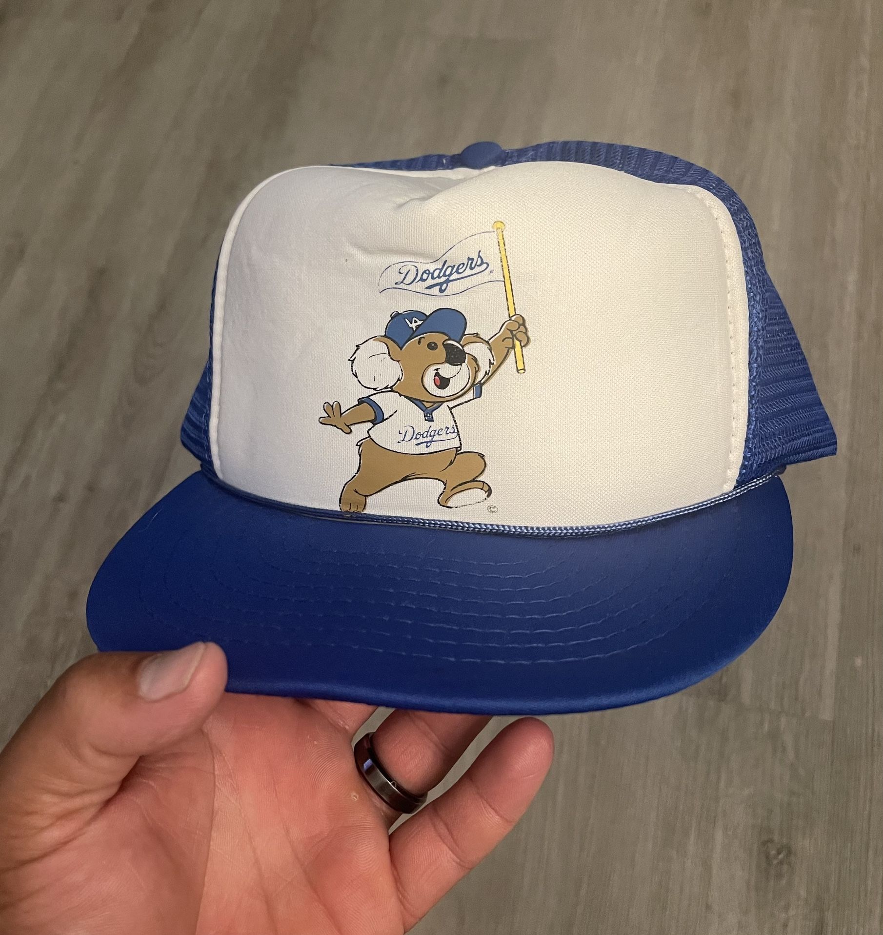 Vintage 1980s Los Angeles Dodgers Koala Bear Trucker Hat Snapback Otto Cap