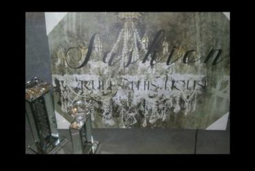 Bebe canvas and candle holders