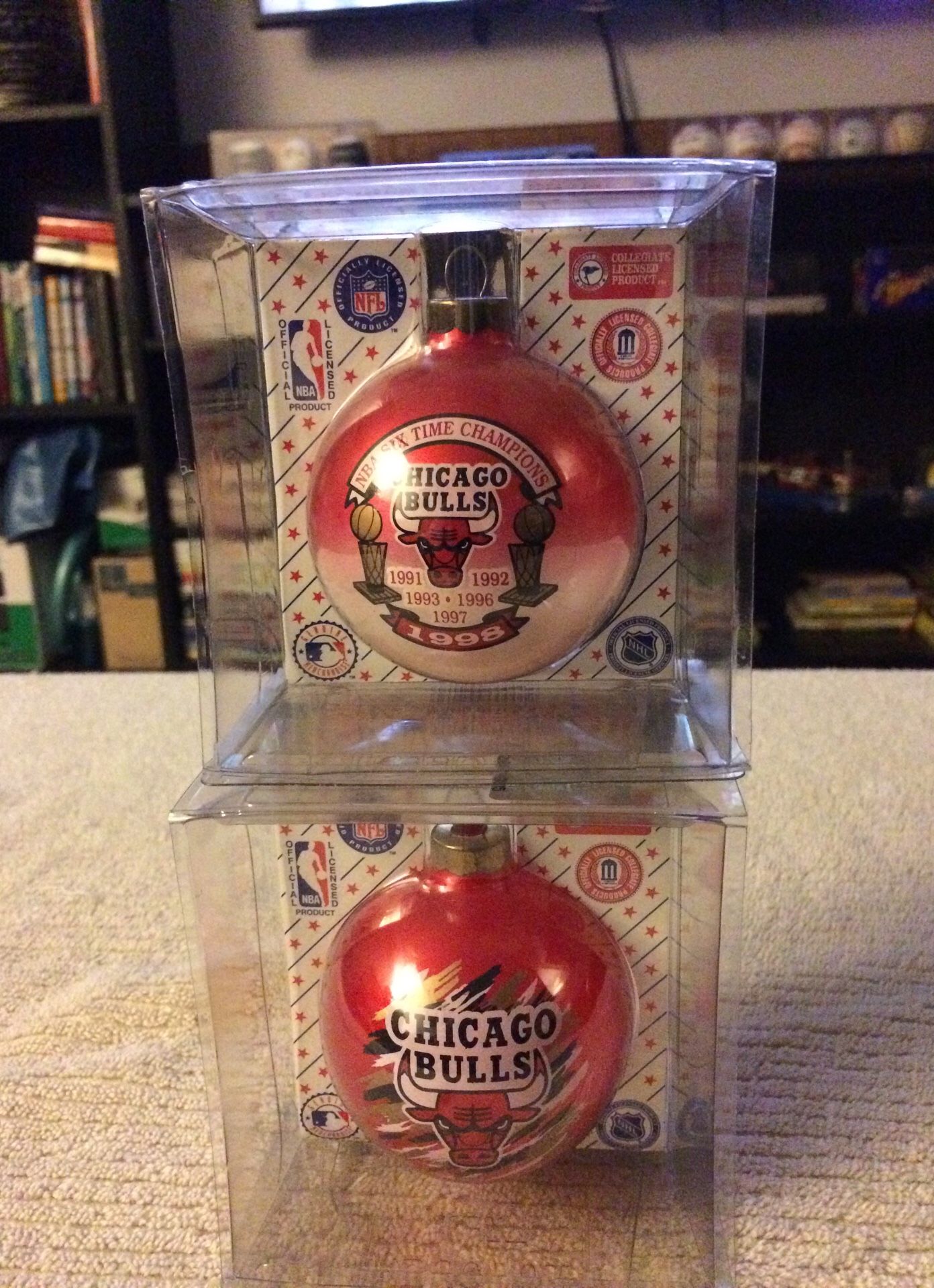 2 Chicago Bulls Christmas Ornaments