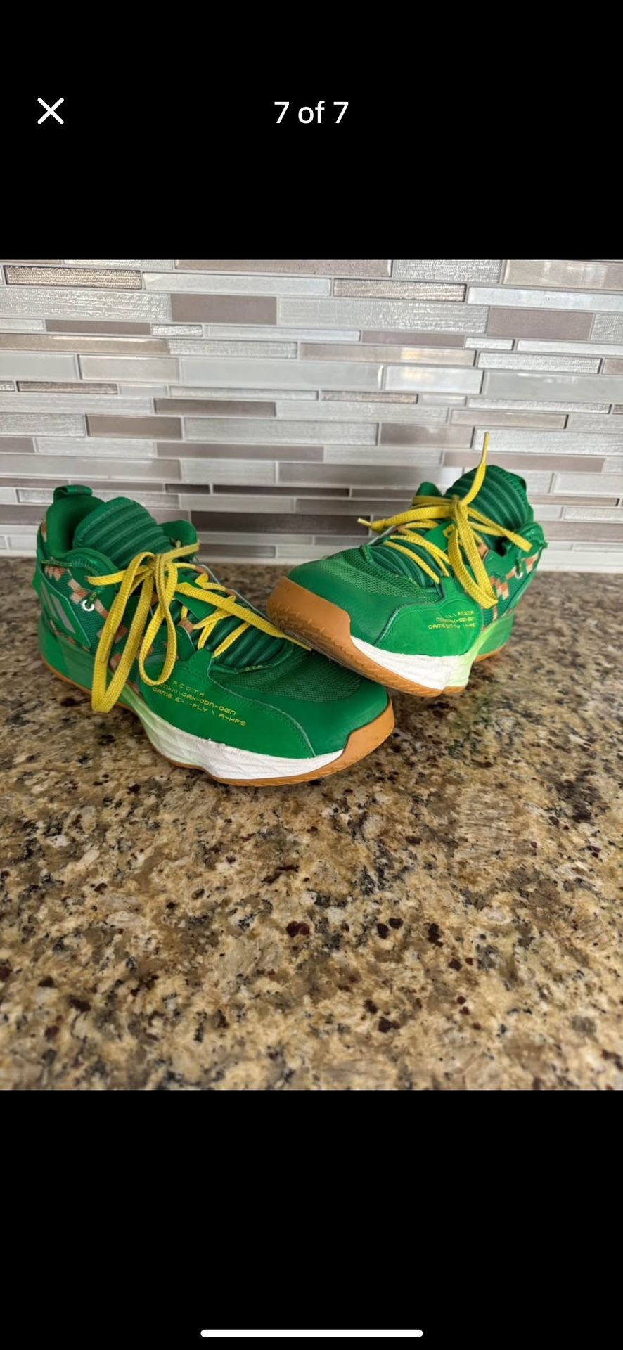 Basketball shoes Used Adidas Dame Lillard Green Sneakers Size 10