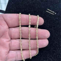 10k Real Gold Rope Chain 2.5 mm 24 inch