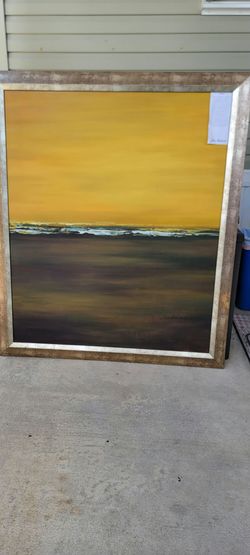 Large Framed Abstract Landscape Painting