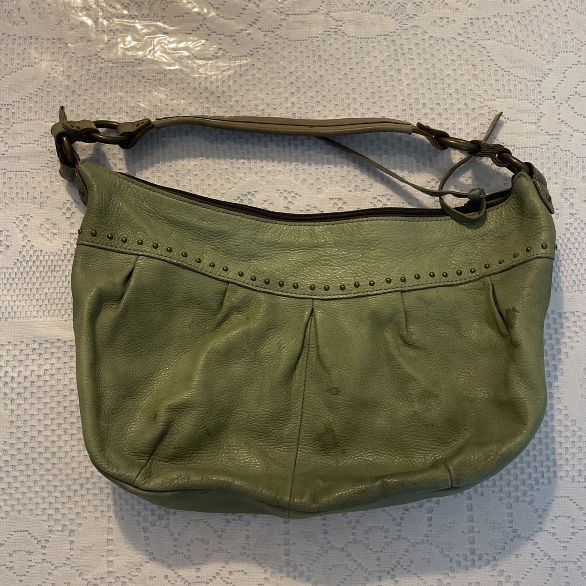 Fossil Leather Bag In Sage Green