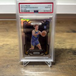 Brandon Podziemski Panini Prizm Silver Rookie PSA 10 NBA Sports Card