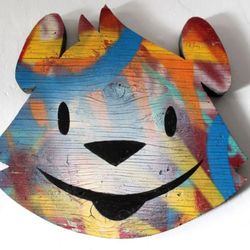 Original Philip Lumbang Bear / Hug Life Painting on wood