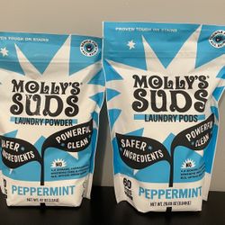 Mollys Suds. Laundry Powder/pods 6*$60