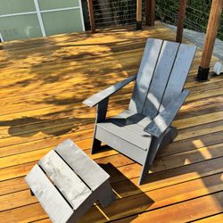 LOLL Designs Adirondack Flat Chair And Ottoman 