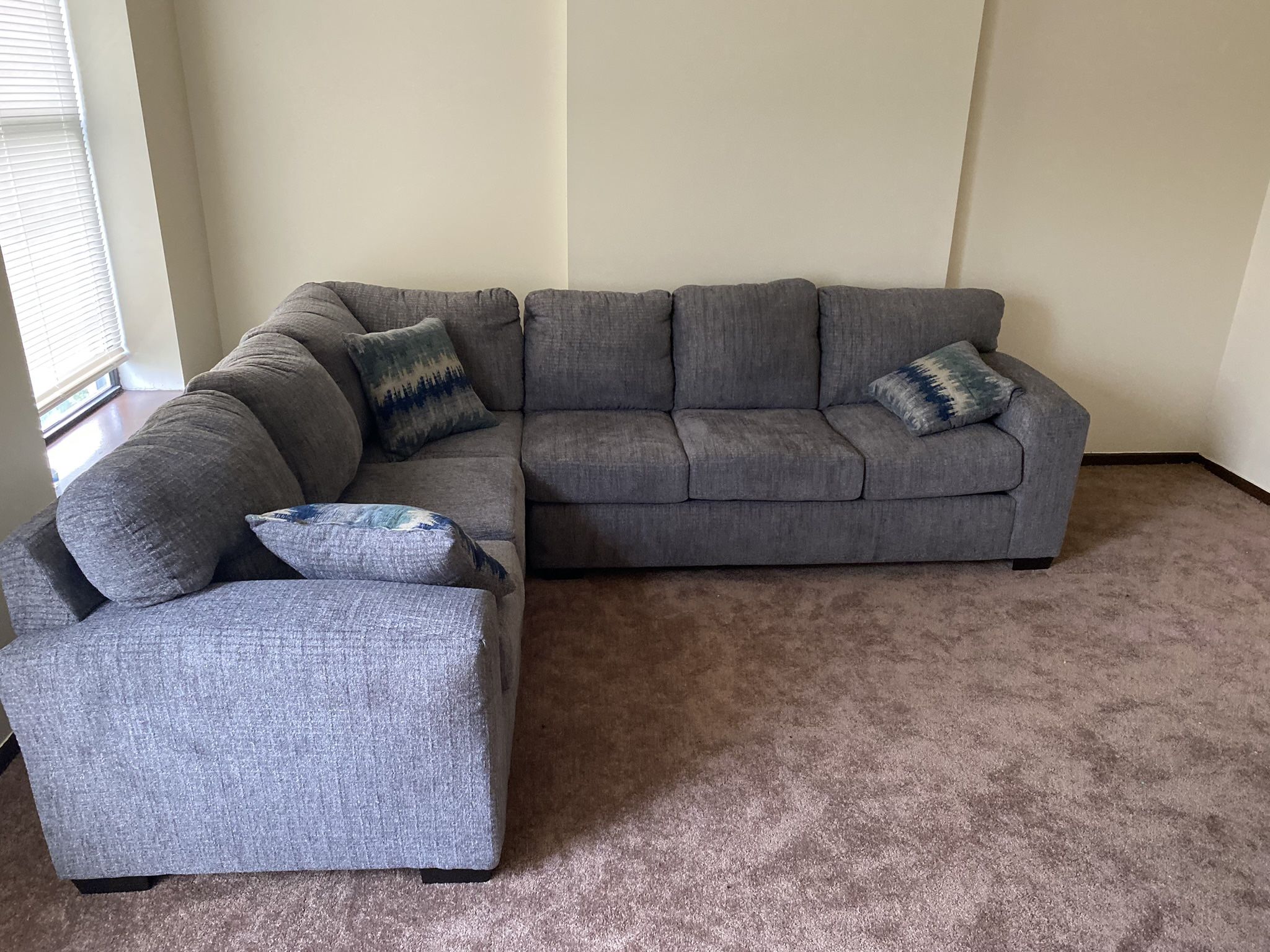 Large Grey Sectional Sofa Couch