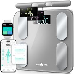 RunStar Digital Bathroom Scale for Body Weight, Body Fat, BMI 28 Measurements #1046M R6