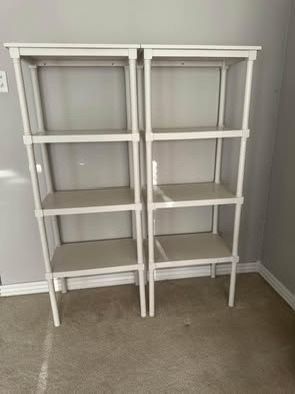 (2) White 5-Tier Solid Wood Bookcase – $175