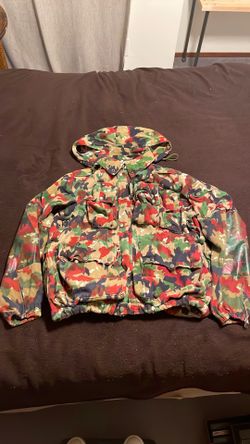 Vintage Swiss Military M70 Alpenflage Camo Field Jacket Parka Hooded