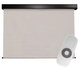 🆕 Surfside Cream Motorized Outdoor Patio Roller Shade with Valance 120 in. W x 96 in. L
