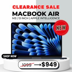 💻 MacBook Air 13" (M3) Nueva – Desde $949 | Entrada de $1 + Hasta 1 Año de Garantía 🔥