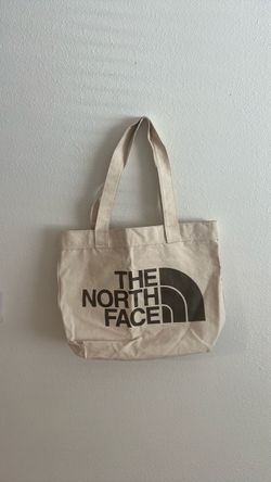 The North Face Cotton Tote cotton canvas graphic tote bag, Weimaraner Brown Large Logo Print, OneSize