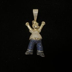 Homer Simpson Gold Pendant 10K 