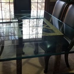 Large Glass Dining Table