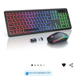 Kevboard light up and mouse combo rechargeable with usb c cable included!