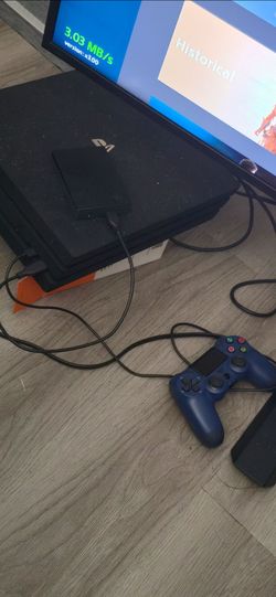 PS4 pro with game shop and external storage