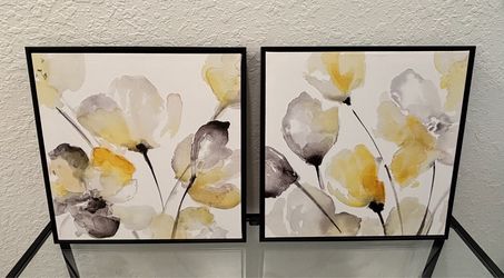 Floral Watercolor Wall Art Set of 2
