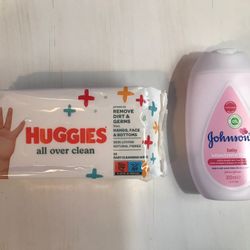 Huggies 56 Wipes & Johnson & Johnson Baby Lotion 300 ML  28 In Stock 